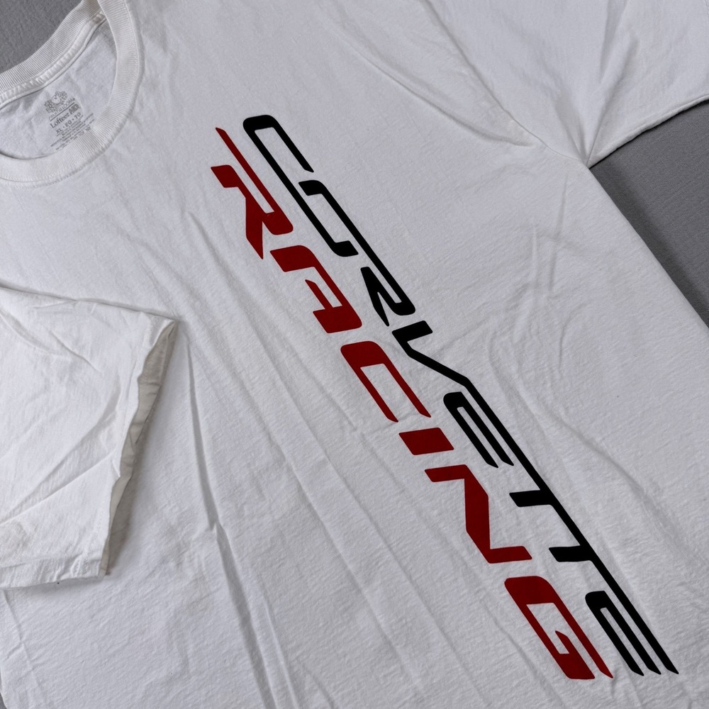 Corvette Racing C7.R Mens XL White Graphic T-Shirt Fruit of the‎ Loom Lofteez HD
